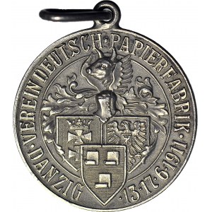 Zabór Pruski - Gdańsk, Medal stowarzyszenie wytwórców papieru 1911, srebro