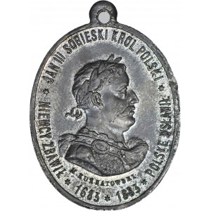 R-, John III Sobieski, oval medal 1883, 200th anniversary of the Siege of Vienna