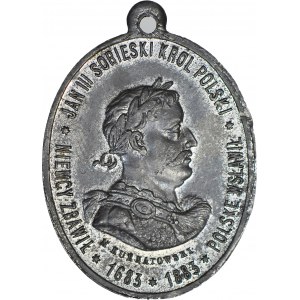 R-, Jan III Sobieski, medal owalny 1883, 200-lecie Odsieczy Wiedeńskiej
