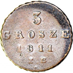 Księstwo Warszawskie, 3 grosze 1811 IB, rzadszy
