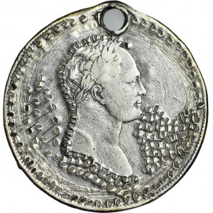 1930r. zawieszka zrobiona z monety 5 zł 1829-34 z Aleksandrem