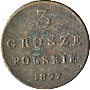 Królestwo Polskie, 3 grosze polskie 1827 FH