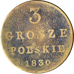RR-, Królestwo Polskie, 3 grosze 1830 KG, R5