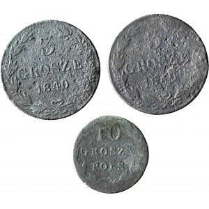 3 grosze 1840 - 2 sztuki, 10 groszy 1820