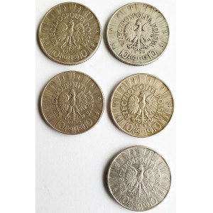 Zestaw sześciu monet 10 złotych Piłsudski 1935