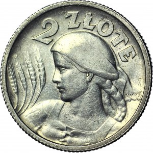 2 złote 1924, Żniwiarka, róg i pochodnia (Paryż), piękna