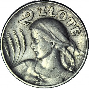 2 złote 1925, Żniwiarka, kropka po dacie (Londyn)