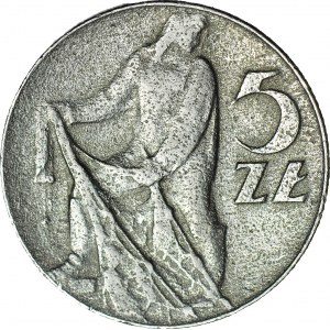 R-, 5 złotych 1974 Rybak, fałszerstwo z epoki w aluminium