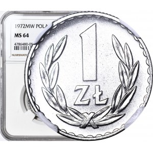 1 złoty 1972, delikatne lustro w tle