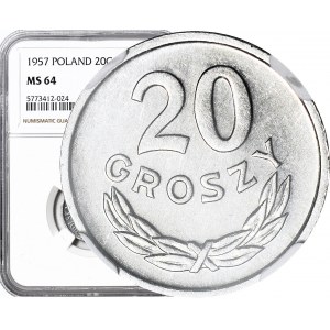 R-, 20 groszy 1957, SZEROKA DATA, POSZUKIWANA,