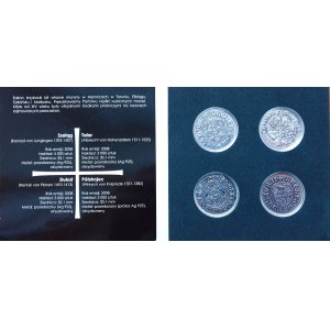 Zestaw czterech replik monet krzyżackich