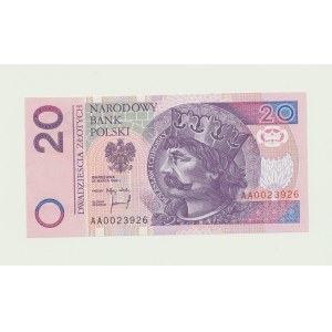 20 złotych 1994, druk TDLR Londyn, AA 0023926