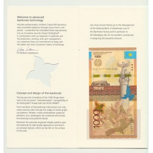 Kazachstan, Banknot 1000 tenge w folderze Louisenthal