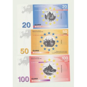 Francja, Zestaw 3 banknotów fantazyjnych EURO BULL