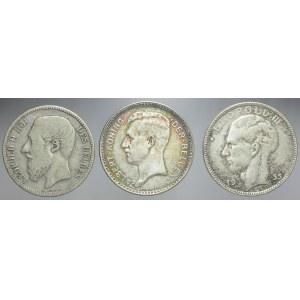Belgia, Zestaw trzech monet srebrnych