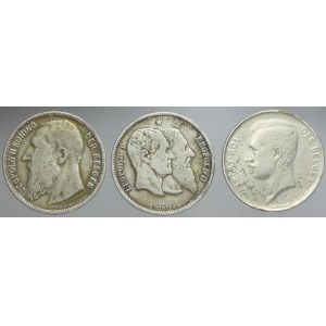 Belgia, Zestaw trzech monet 1 frank
