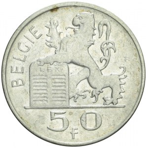Belgia, 50 franków 1950, srebro