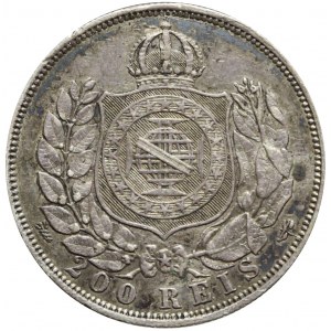 Brazylia, Piotr II, 200 reali 1867, srebro