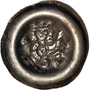 Czechy, Przemysł II Ottokar (1253-1278), Brakteat, Gryf z głową króla w koronie