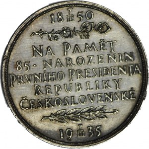 Czechosłowacja - medal na 85 rocznicę urodzin Tomasza Masaryka 1935 SREBRO