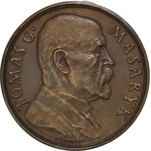 Czechosłowacja - medal na 85 rocznicę urodzin Tomasza Masaryka 1935 STAN!