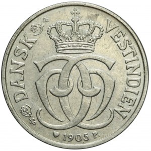 Dania, Duńskie Indie Zachodnie, Christian IX, 25 bit = 20 centów, 1905