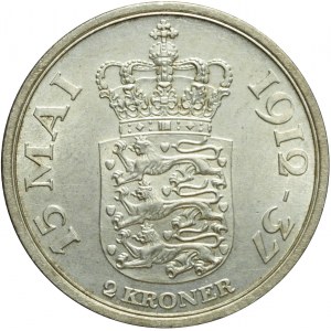 Dania, Christian X, 2 korony 1937, 25 lat panowania