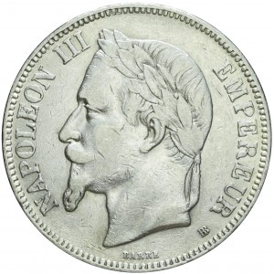Francja, Napoleon III, 5 franków 1870