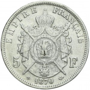 Francja, Napoleon III, 5 franków 1870