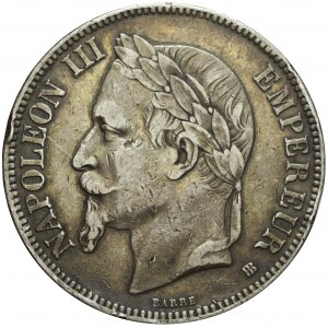 Francja, Napoleaon III, 5 franków 1868