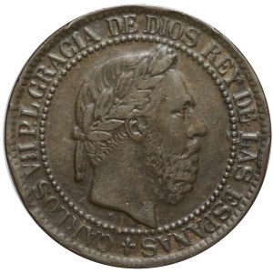Hiszpania, Carlos VII, 10 centimos 1875, rzadsze