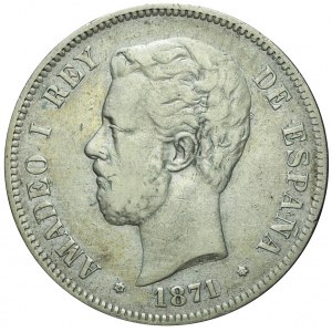 Hiszpania, Amadeo I, 5 peset 1870