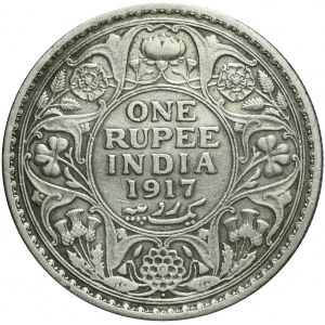 Indie, Jerzy V, 1 rupia 1917