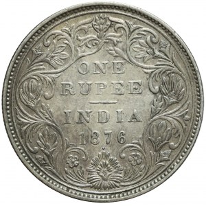 Indie, Królowa Victoria, 1 rupia 1876