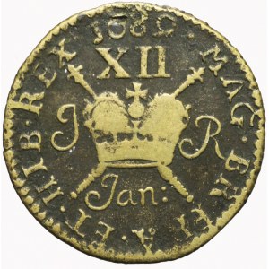 Irlandia, James II, Schilling 1689, miesiąc styczeń