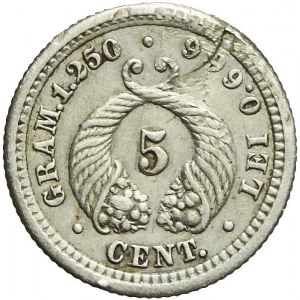 Kolumbia, Republika, 5 centów 1902, rzadsze