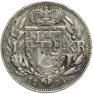 Liechtenstein, Jan II, 1 korona 1904