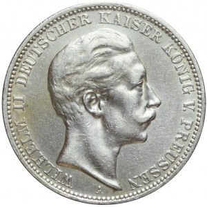 Niemcy, Prusy, Wilhelm II, 3 marki 1909, Berlin