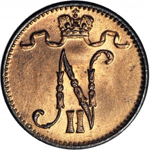 Finlandia / Rosja, Mikołaj II, 1 penni 1915, mennicze, czerwone