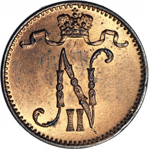 Finlandia / Rosja, Mikołaj II, 1 penni 1909, mennicze