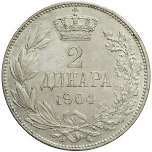 Serbia, Piotr I, 2 dinary 1904, mennicze
