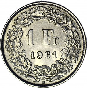 Szwajcaria, 1 frank 1961 B, Berno, menniczy