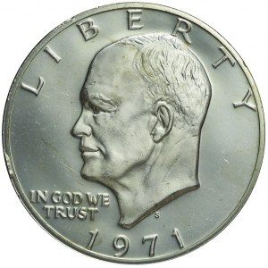 Stany Zjednoczone Ameryki (USA), 1 dolar 1971, Eisenhower, stempel lustrzany