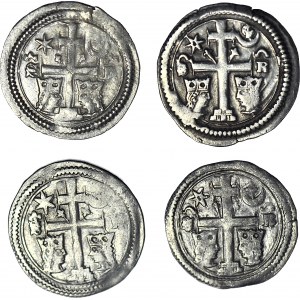 Zestaw 4 szt., Węgry, dynastia Arpadów, Stefan V (1270-1272), Denar S-R, Zagrzeb