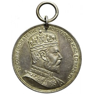 Wielka Brytania, Medal Koronacyjny Edwarda VII, 1902, piękny