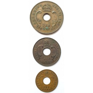 Wielka Brytania, Protektorat Afryki Wschodniej i Ugandy, Zestaw trzech monet