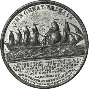 R-, Wielka Brytania, Królowa Wiktoria i Książę Albert, Medal 19 VII 1843, wodowanie SS Great Britain