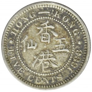 Wielka Brytania, Hong Kong, Królowa Victoria, 5 centów 1888
