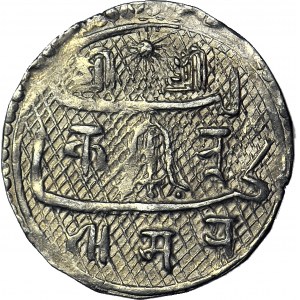 Nepal, Królestwo Patan, Jaya Vishnu Malla, Mohar NS849 - 1729