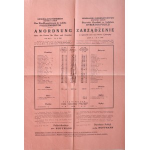 Anordnung uber die Preise fur Obst und Gemuse vom 29.3 - 11.4.1942.